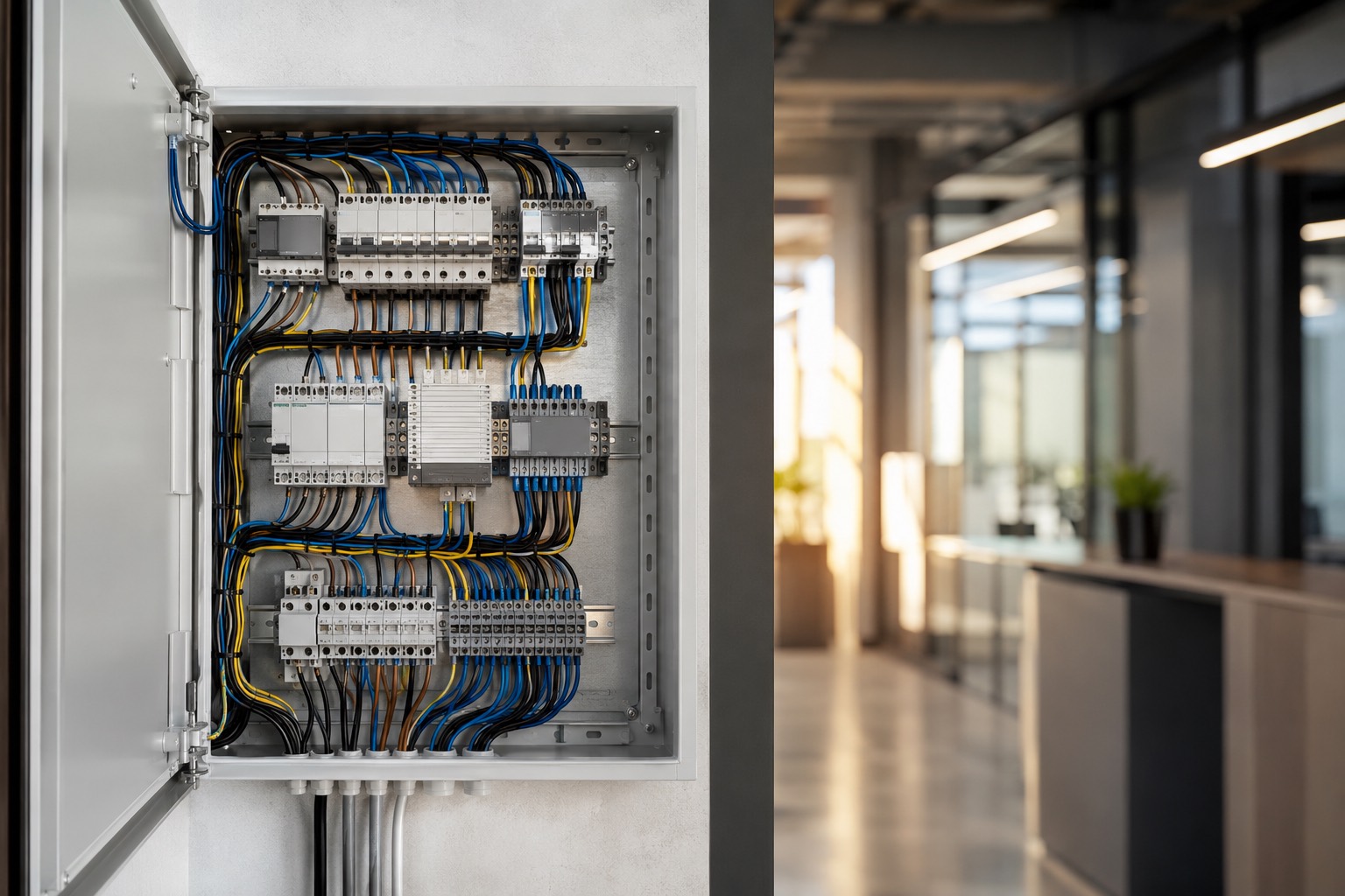 Quadro elettrico di uno stabilimento del Friuli centrale, cablato con ordine